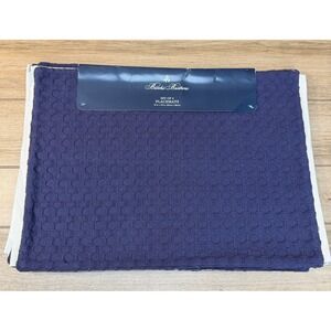 Brooks Brothers Navy Placemats Set Of 4 Waffle Weave Texture 100% Cotton NEW